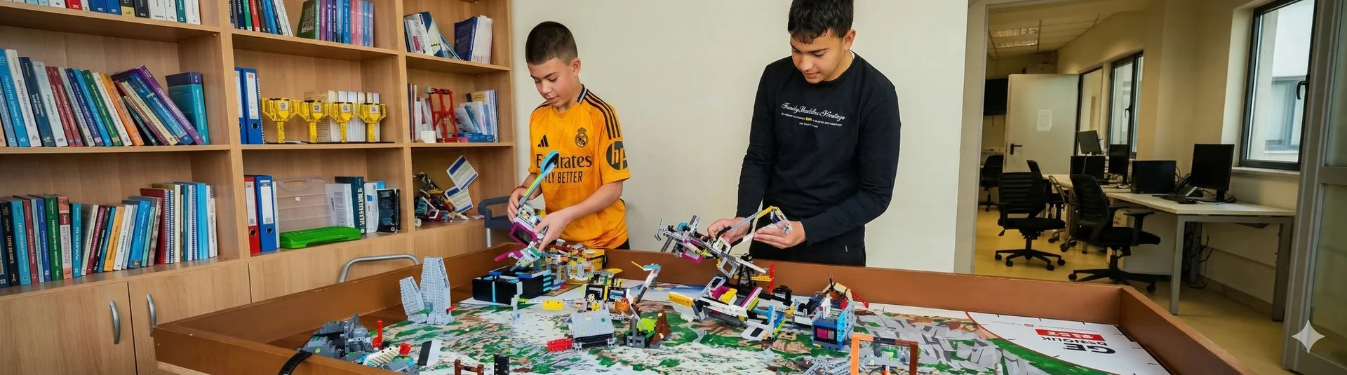 Gymnasium students in modern learning environment