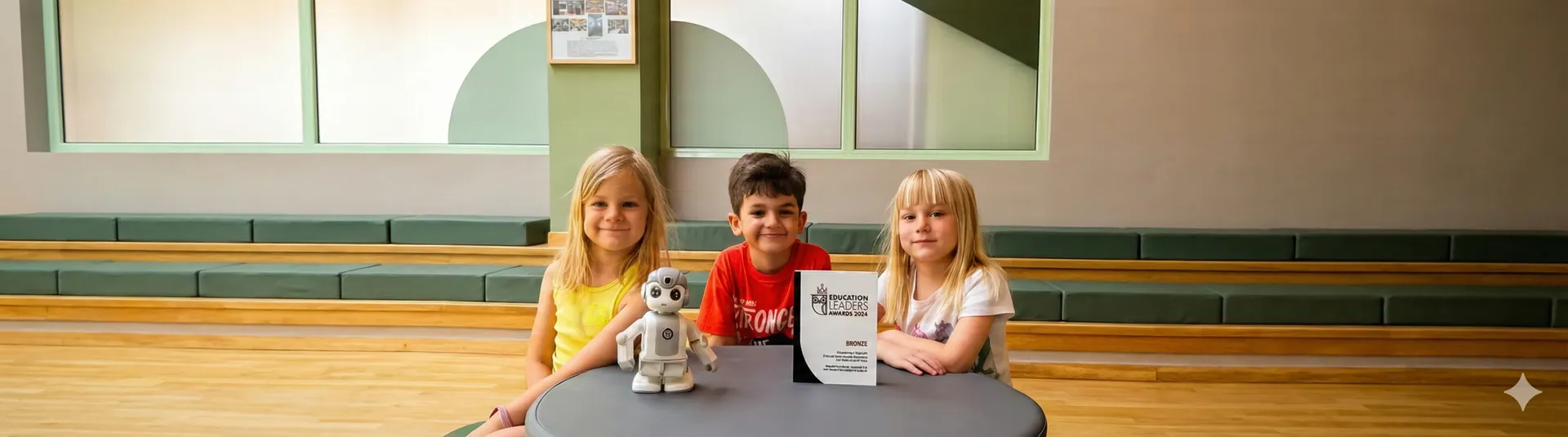 Young children in creative kindergarten activity